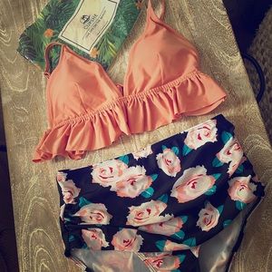 2-Piece High-Waisted Bathing Suit-Women’s